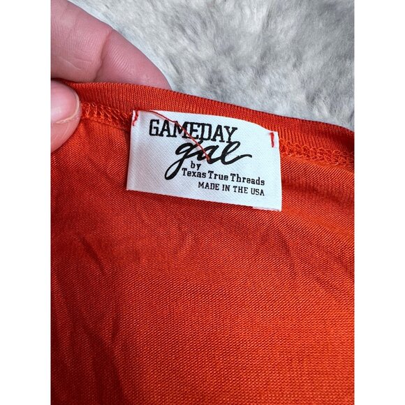 Texas True Threads Gameday Girl Orange Lightweight Open Front Cardigan With Pock - Picture 3 of 5